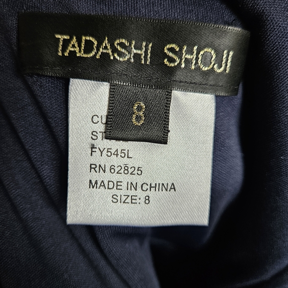 Tadashi Shoji Navy Tierd Ruffle Formal Dress - Picture 5 of 6